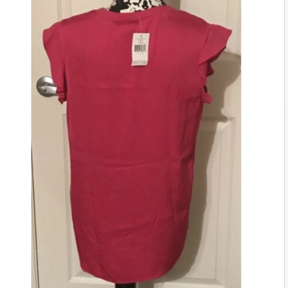 Kate Spade New York Pink Satin Flutter Sleeve NWOT